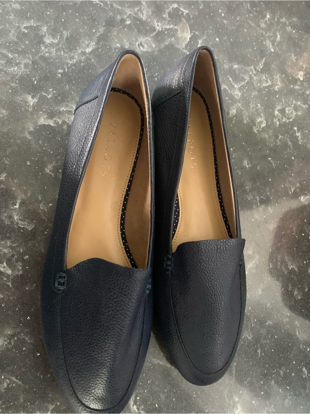 NEW: Talbots Navy Pebbled Leather Flats